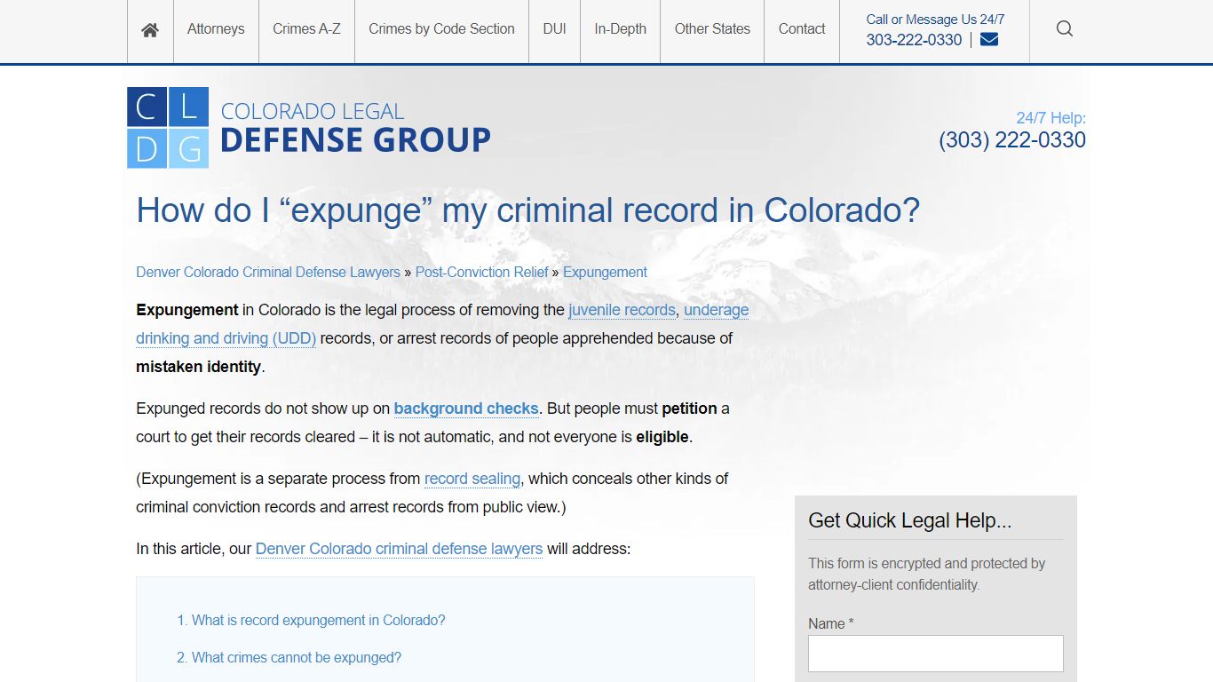 How do I "expunge" my criminal record in Colorado? - Shouse Law Group